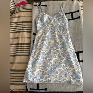 Hollister Blue and White Floral Dress
